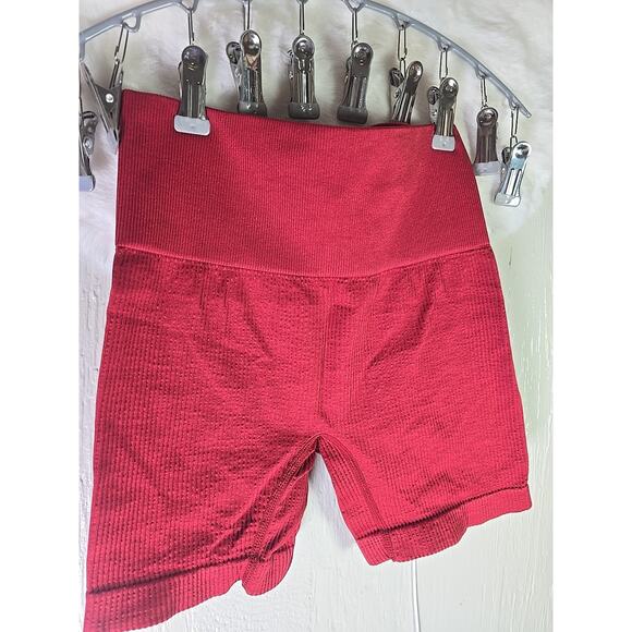 Colsie Pajama Bike Athletic Shorts Womens Small Maroon Sleep Cozy Athleisure - Picture 2 of 5